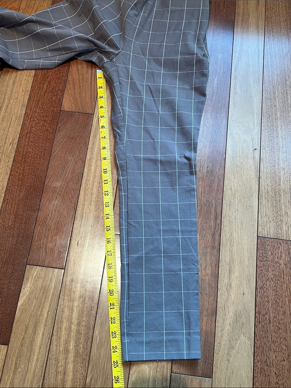 Women’s Brown Windowpane Stretch Dress Pants - Picture 3 of 6
